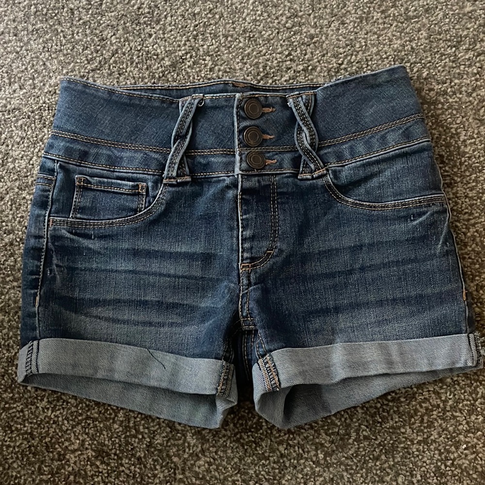 jean shorts, Soft, Stretchy, dark wash